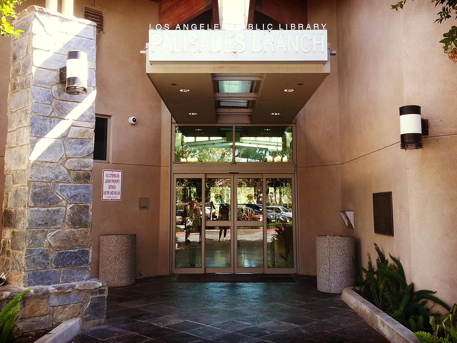 front of library