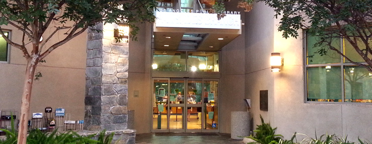 front of library