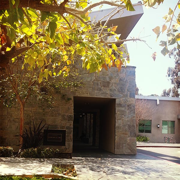 front of library