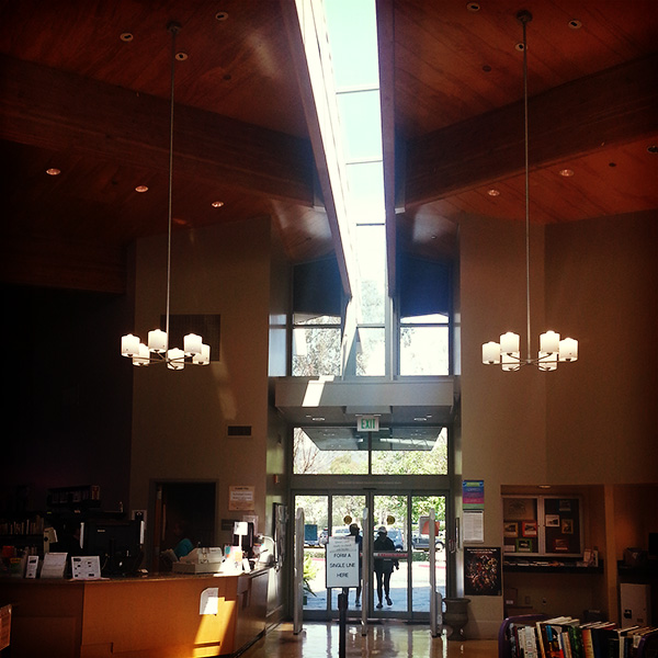 front of library